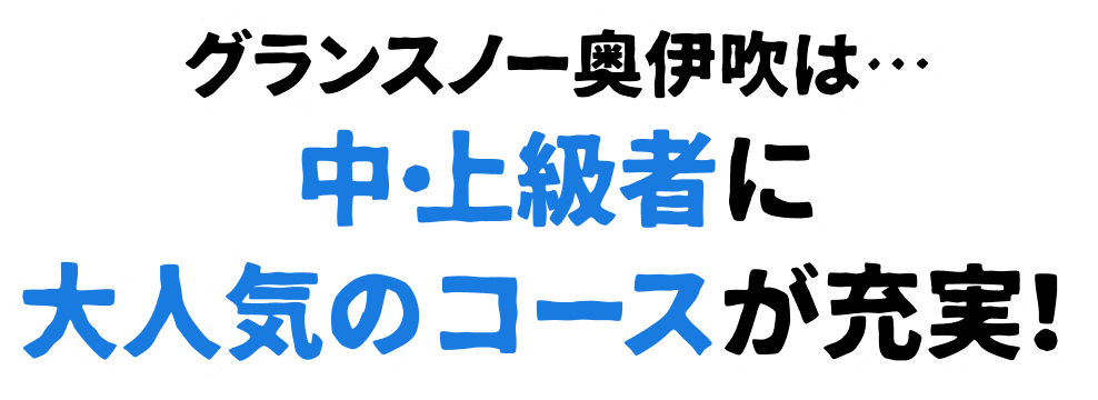 グランスノー奥伊吹には中上級者に大人気のコースが充実！