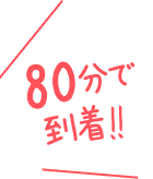 80分で到着！！