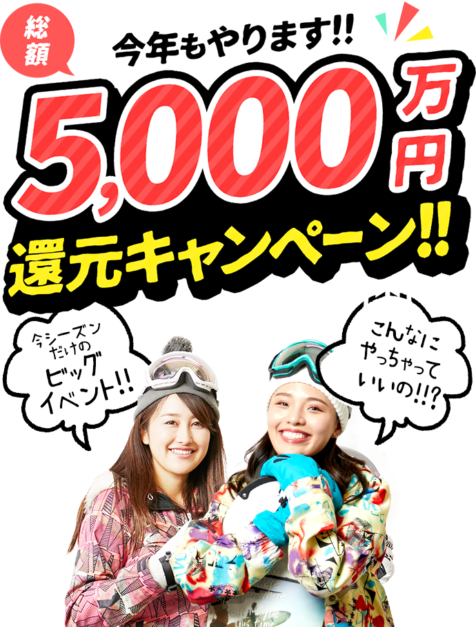 総額5,000万円還元キャンペーン！！