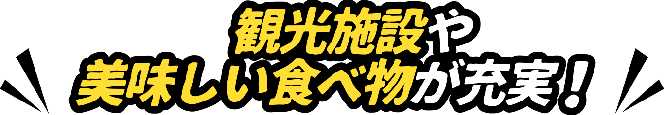 観光施設や美味しい食べ物が充実！