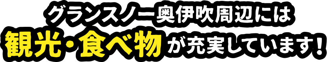 グランスノー奥伊吹周辺には観光・食べ物が充実しています！